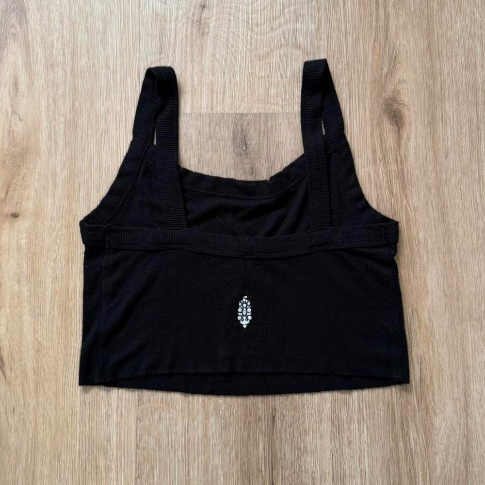 Free People Black Cropped Tank Top